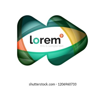Idee der Konvergenz des geometrischen Logo-Designs, moderne Zusammensetzung abstrakter Farbformen, Vektorsymbol im 3D-Stil