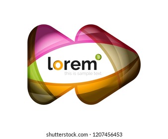 Geometric logo design convergence idea, modern composition of color abstract shapes, vector 3d style icon