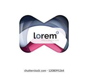 Idee der Konvergenz des geometrischen Logo-Designs, moderne Zusammensetzung abstrakter Farbformen, Vektorsymbol im 3D-Stil