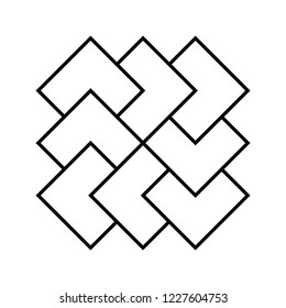 Geometric logo design element with rotating tiles
