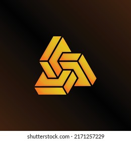 Geometric Logo Design With Embossed Gold Color