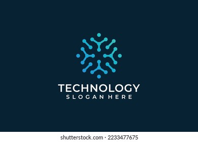 Geometric logo design internet gradient blue icon