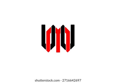 Geometrisches Logo-Design, interpretiert als MW- oder WM-Buchstaben für modernes Branding, Typografie und visuelle Identität