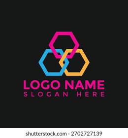 Diseño geométrico del logotipo aislado en el fondo blanco, mostrando una estética moderna y abstracta para la marca, la identidad corporativa, y las aplicaciones de negocio versátiles