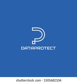 Geometric logo design letter D and P with clean background - EPS10 - Vector.