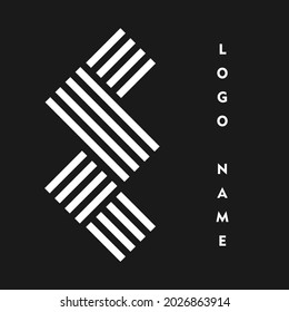 Diseño del logotipo geométrico de la letra E
