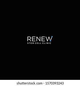 Geometric logo design of letter R and stem cell clinic with black background - EPS10 - Vector.