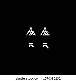 Geometric logo design of letter R and F with black background - EPS10 - Vector.