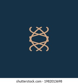 diseño de logotipo geométrico en concepto de línea