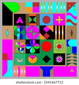 geometric logo design with multipole color