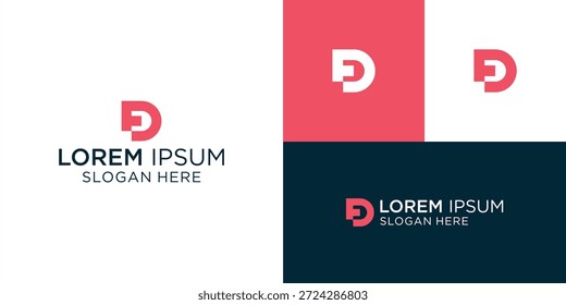 O design do logotipo geométrico oferece uma identidade de marca ousada, perfeita para start-ups tecnológicas inovadoras e empresas de visão de futuro que buscam uma presença visual dinâmica, última D