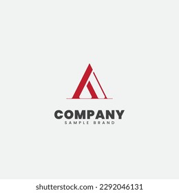 geometric logo design template forming the letter A