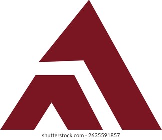 Desenhos de logotipos geométricos. O logotipo parece ser uma letra estilizada "A" formada por dois triângulos sobrepostos.