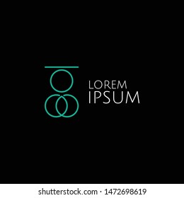 geometric logo. Form of a futuristic line. feminine logo. Vector Eps10.editable
