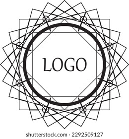 Geometrischer Logo-Rahmen abstrakter Vektorgrafik 