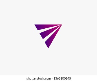 Geometric logo icon line triangle minimalism for business company