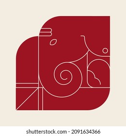 Geometric logo illustration of the Lord Ganesha 