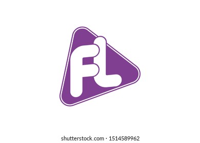 Geometric logo initial letter FL