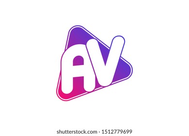 Geometric logo initials letter AV