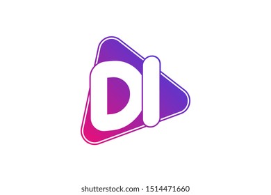 Geometric logo initials letter DI