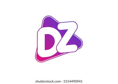 Geometric logo initials letter DZ