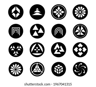 Geometric Logo in Japanese style, vector art