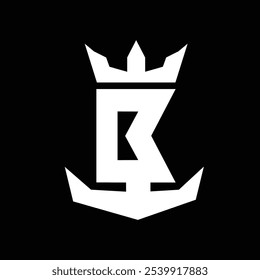 geometric logo with letter b and anchor logo