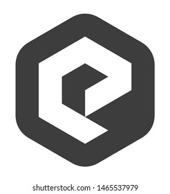 Geometric logo letter E icon - vector