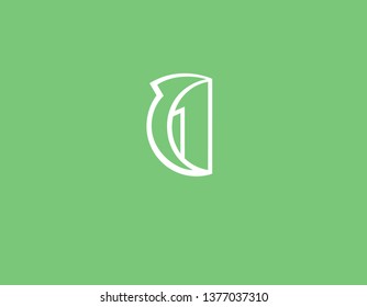 Geometric logo number 1 and arrow abstract for business company
