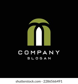 Geometric logo in the shape of architectural arches