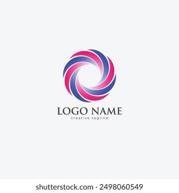 Geometric logo, simple, round, pattern, spiral fully editable vector logo template