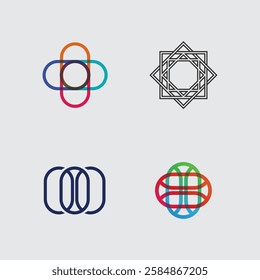 Geometric logo stock icon illustration and business logo design