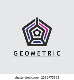 Geometric logo stock icon illustration and business logo design