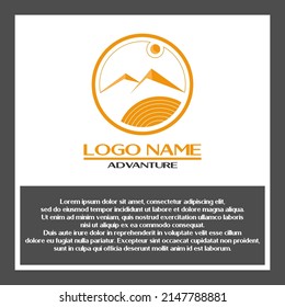 Geometric logo symbol of scenery, simple, unique and modern design