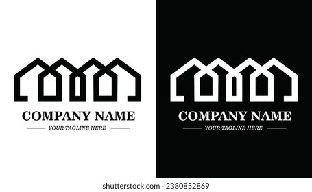 Geometric Logo symbolizes the shape of a housing. abstract geometric house logo
