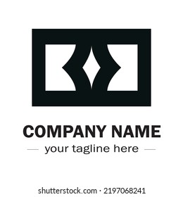 Das geometrische Logo symbolisiert die Form eines Buchstaben BB. abstraktes geometrisches Logo BB