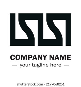 Geometric Logo symbolizes the shape of a Letter LS. abstract geometric logo LS