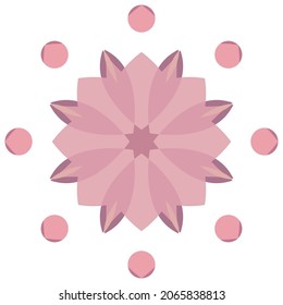 Geometric logo template. Round arabic ornamental symbols. Colored mandala vector illustration.