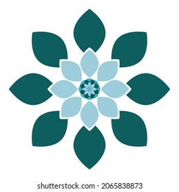 Geometric logo template. Round arabic ornamental symbols. Colored mandala vector illustration.