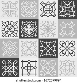 Geometric logo template set, emblems for luxury products, vector illustration