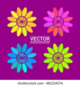 Geometric logo template set. Vector Arabic ornamental symbols