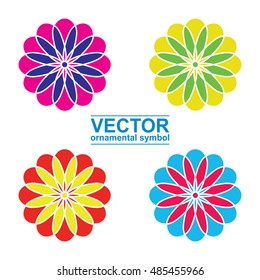 Geometric logo template set. Vector Arabic ornamental symbols