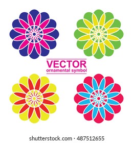 Geometric logo template set. Vector Arabic ornamental symbols