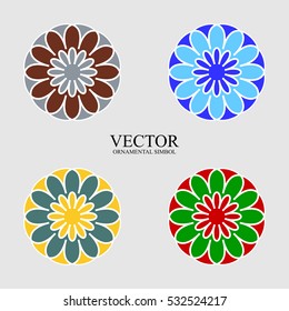Geometric logo template set. Vector Arabic ornamental symbols