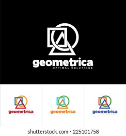 Geometric logo template with Square, Circle and Triangle. Vector