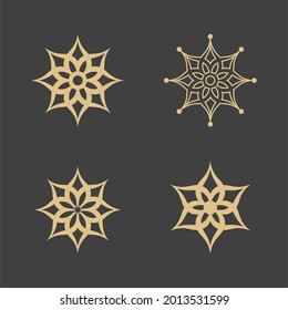 Geometric logo template. Vector circular arabic ornamental symbols