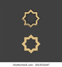 Geometric logo template. Vector circular arabic ornamental symbols