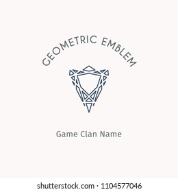 Geometric logo template. Vector linear modern symbol for alternative or extreme sport teams and crews