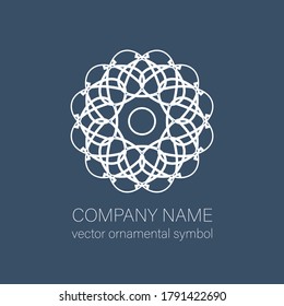 Geometric logo template. Vector linear arabic ornamental symbol