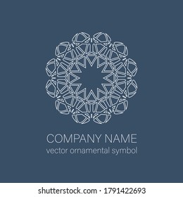 Geometric logo template. Vector linear arabic ornamental symbol